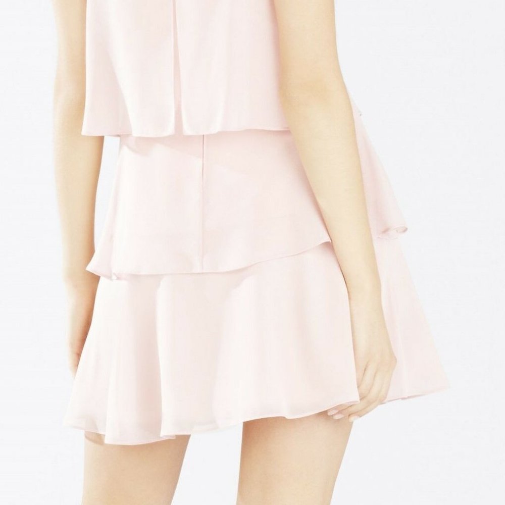 BCBGMAXAZRIA - Light Shell Carlotta Ruffle Halter Dress - Picture 8 of 8
